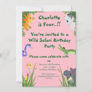 Wild Safari Geburtstagsparty Einladung