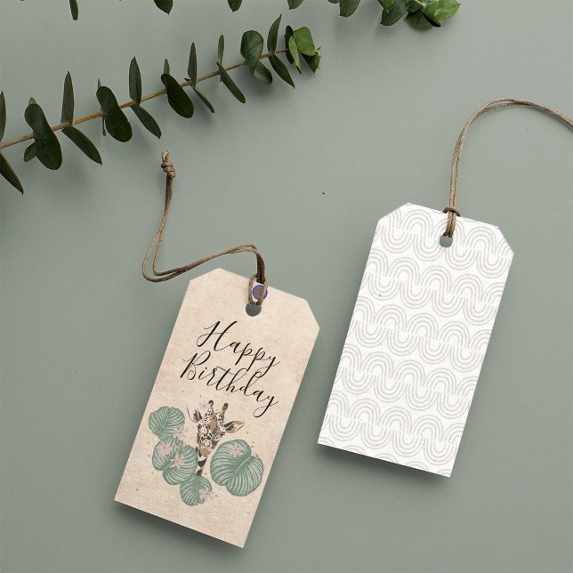 Wild Safari Giraffe Animal Birthday Party Geschenkanhänger (Von Creator hochgeladen)