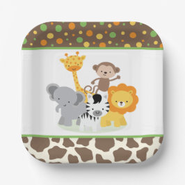Wild Safari Jungle Animals Party Paper Plate Pappteller