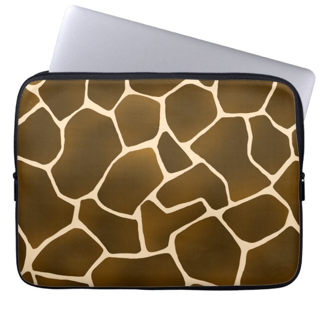 Wild Safari Natural Giraffe Print Laptopschutzhülle (Vorderseite)