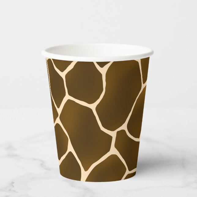 Wild Safari Natural Giraffe Print Pappbecher (Vorderseite)