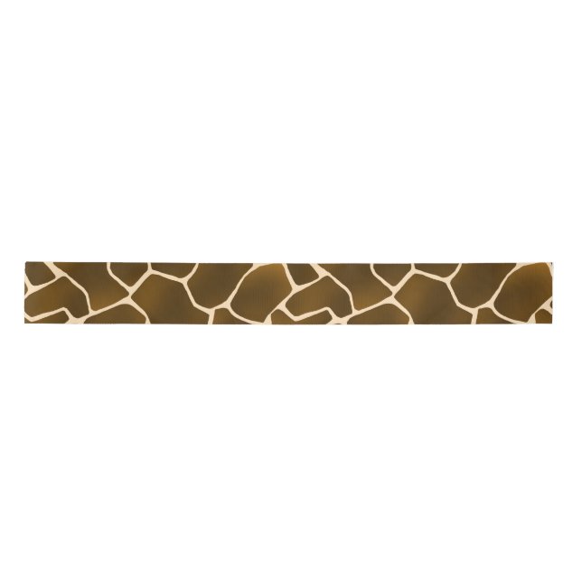 Wild Safari Natural Giraffe Print Satinband (Vorderseite)