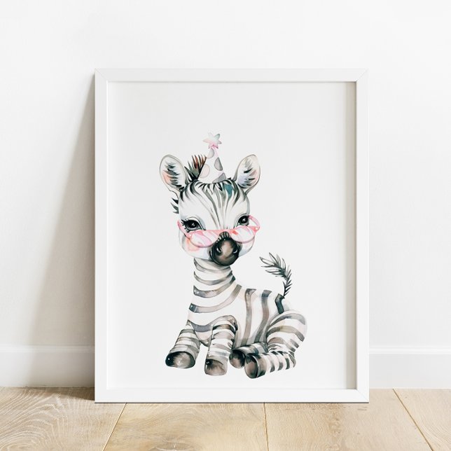 Wild Safari Party Zebra Animal Birthday Poster (Von Creator hochgeladen)