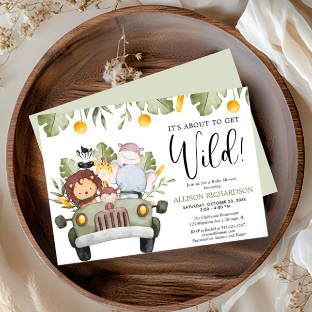 Wild Safari Tiere Junge Dusche bekommen Einladung (Von Creator hochgeladen)