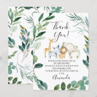 Wild Safari Tiere Wreath Danke Karte