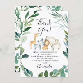 Wild Safari Tiere Wreath Danke Karte