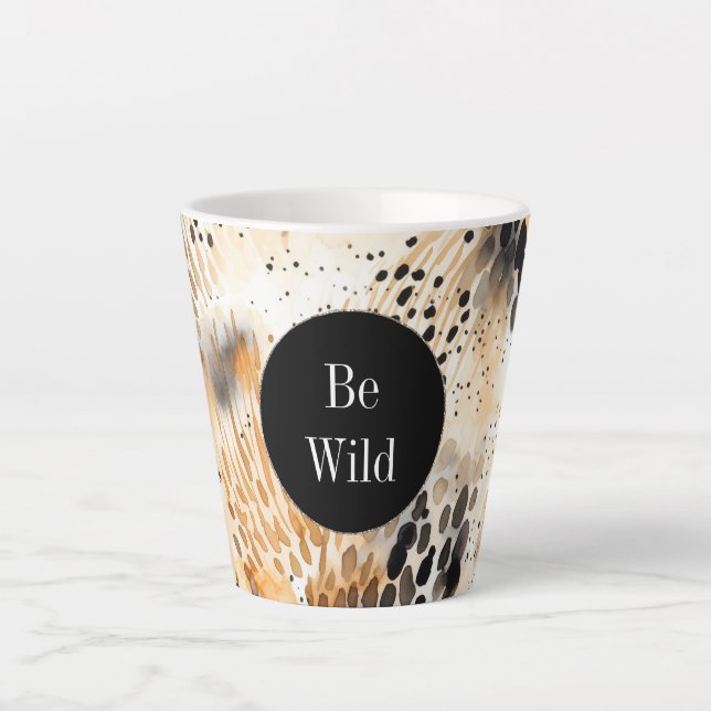 Wild Schwarzer Cream Leopard Milchtasse (Vorderseite)