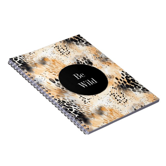 Wild Schwarzer Cream Leopard Notizblock (Rechte Seite)