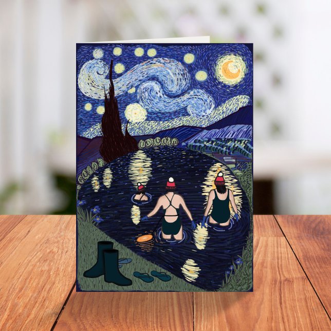 Wild schwimmen Van Gogh Starry Night Geburtstag Karte (Von Creator hochgeladen)