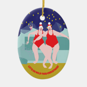 Wild Schwimmen Weihnachtsdekoration Keramik Ornament
