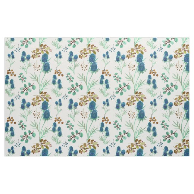 Wild Scottish Blue Thistle Blume Stoff (Fat Quarter (45,7 x 55,9 cm))