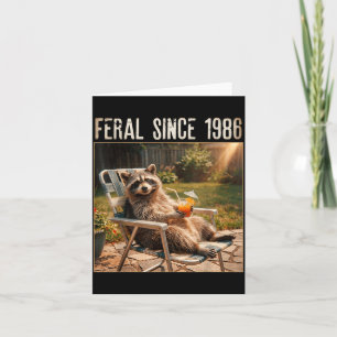 Wild seit 1986 Lustiger Waschbär Meme Vintage 40. Karte