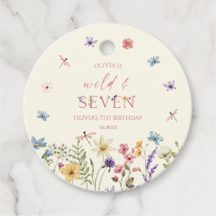 Wild & Seven Wildflower 7. Geburtstagsfeier Geschenkanhänger