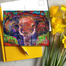 Wild Side Greetings Abstrakt Elephant Postkarte