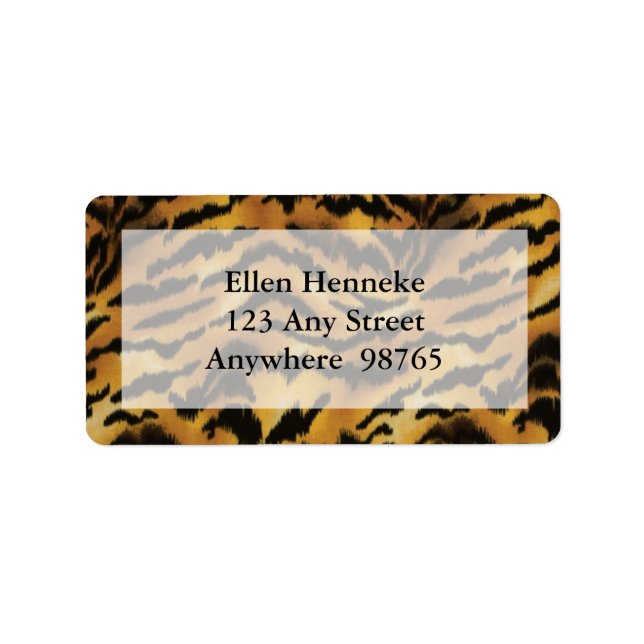 Wild Side Tiger Print Adressaufkleber (Vorne)