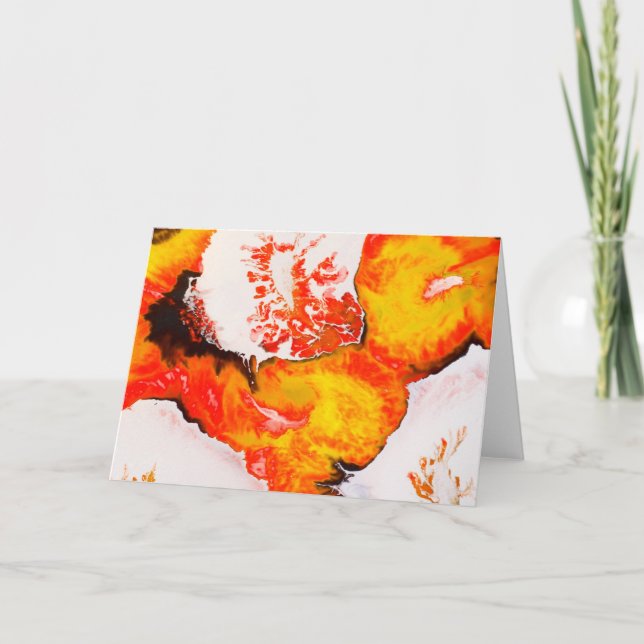 Wild Silber und Orange Alkoholtink Malerei Karte (Vorderseite)