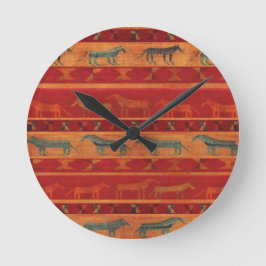 Wild Sinti und Roma Mustangs Runde Wanduhr