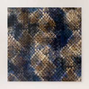 Wild Snakeskin Wasserfarbe Nahtlose Gestaltung Puzzle