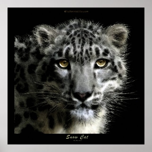 WILD SNOW LEOPARD Art Print Poster (Vorne)