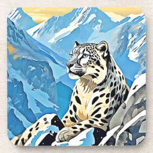 Wild Snow Leopard Design Getränkeuntersetzer