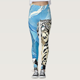 Wild Snow Leopard Design Leggings