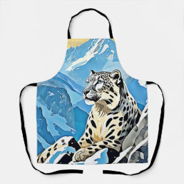Wild Snow Leopard Design Schürze