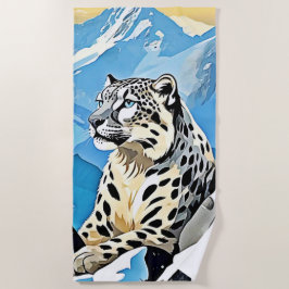 Wild Snow Leopard Design Strandtuch