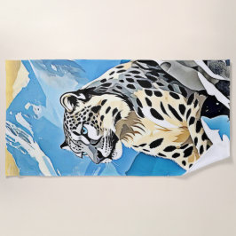 Wild Snow Leopard Design Strandtuch