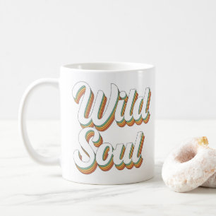 WILD SOUL 70er Jahre Typografie Retro Vintages Des Kaffeetasse
