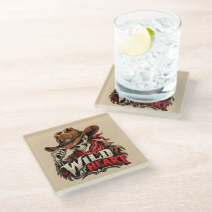 Wild-Soul-Skelett-Cowboy-Western-Design Glasuntersetzer