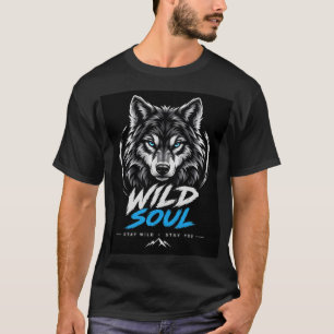 Wild Soul Wolf T-Shirt – Howling Wolf Grafik Desi