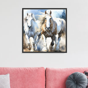 Wild Spirit Aquarell Pferde Leinwanddruck