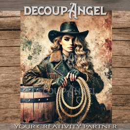 Wild Spirit Cowgirl Decoupage Seidenpapier