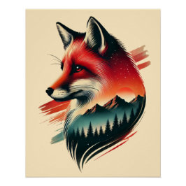 Wild Spirit Fox - Nature Inspiriert künstlerisches Poster