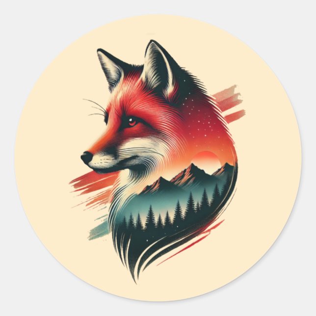 Wild Spirit Fox - Nature Inspiriert Sticker (Vorderseite)