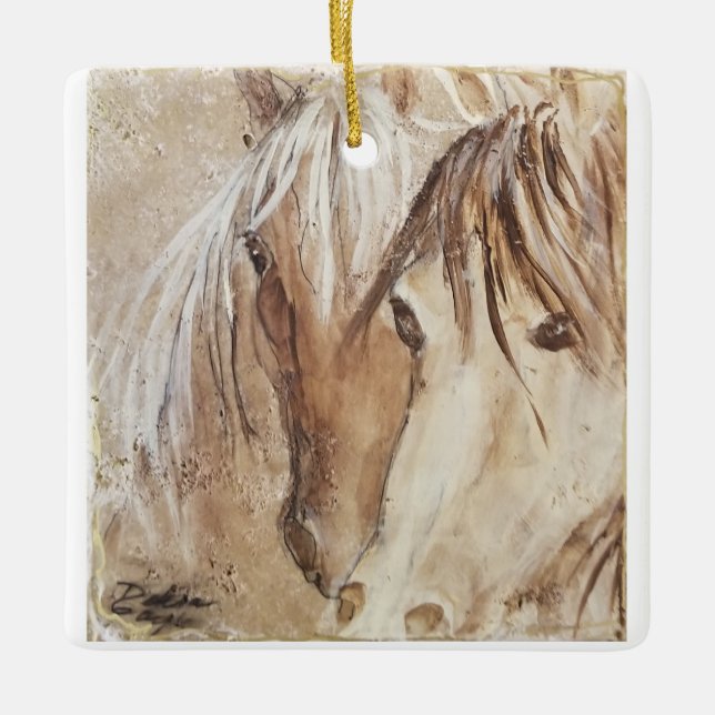 "Wild Spirit" Mustang Ceramic Ornament (Vorderseite)