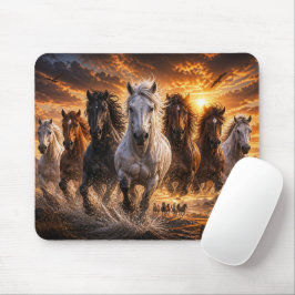 Wild Spirit Stampede – Majestätische laufende Pfer Mousepad