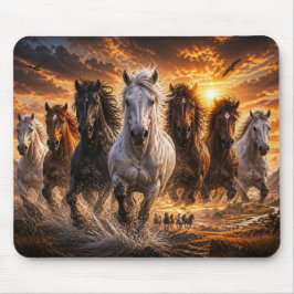 Wild Spirit Stampede – Majestätische laufende Pfer Mousepad
