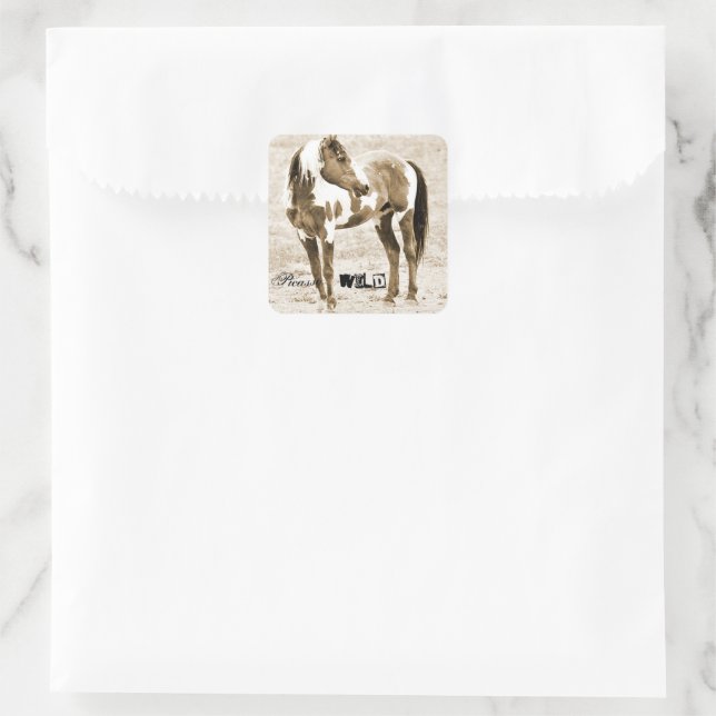Wild Stallion Picasso Paint Horse Western Stickers (Tasche)