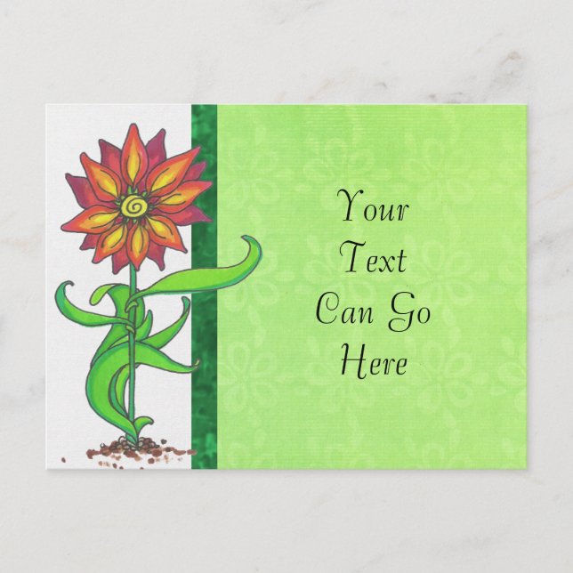 Wild stilisierte Blume Postcard Postkarte (Vorderseite)