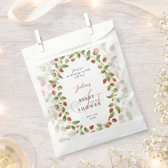 WILD STRAW BERRY SWEET BABY SHOWER GESCHENKTÜTCHEN (Ausgeschnitten)