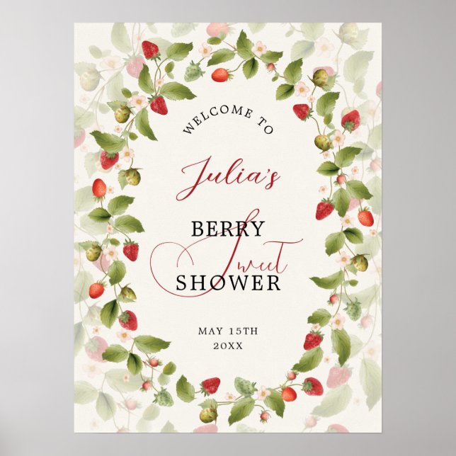 WILD STRAW BERRY SWEET BABY SHOWER POSTER (Vorne)