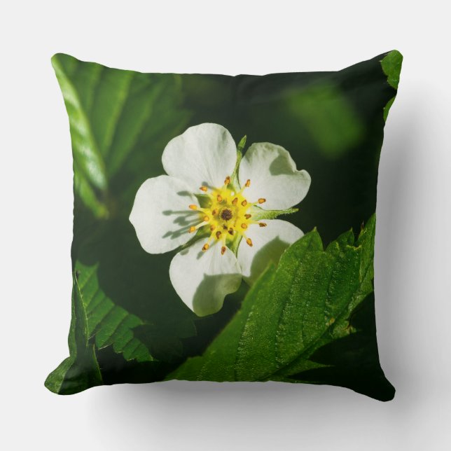 Wild Strawberry Blume Kissen (Vorderseite)