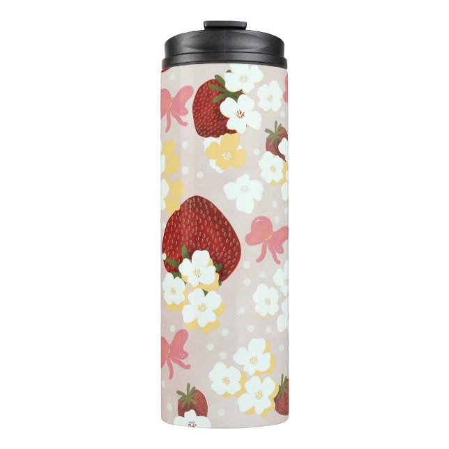 Wild Strawberry-Blüten-Thermal-Tumbler Thermosbecher (Vorderseite)