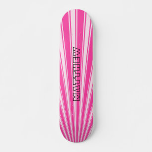 Wild Strawberry Color Stripe Funky Muster Skateboard