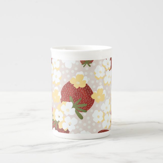 Wild Strawberry Flower Tall Mug Prozellantasse (Vorderseite)