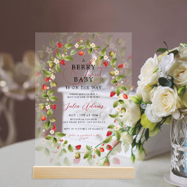 WILD STRAWBERRY SWEET BABY SHOWER ACRYLEINLADUNGEN