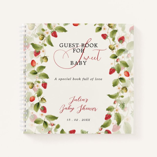 WILD STRAWBERRY SWEET BABY SHOWER NOTIZBUCH (Vorderseite)