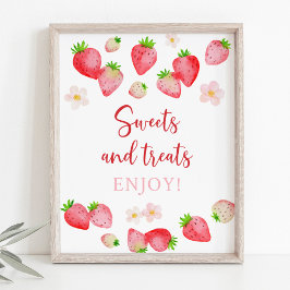 Wild Strawberry Sweet Leckereien Geburtstagszeiche Poster