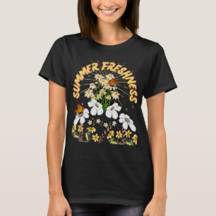 Wild Summer White Yellow Daisy Retro Blume Boho T-Shirt